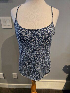 Women’s Floral Spaghetti Strap Cami | Size Large | Blue